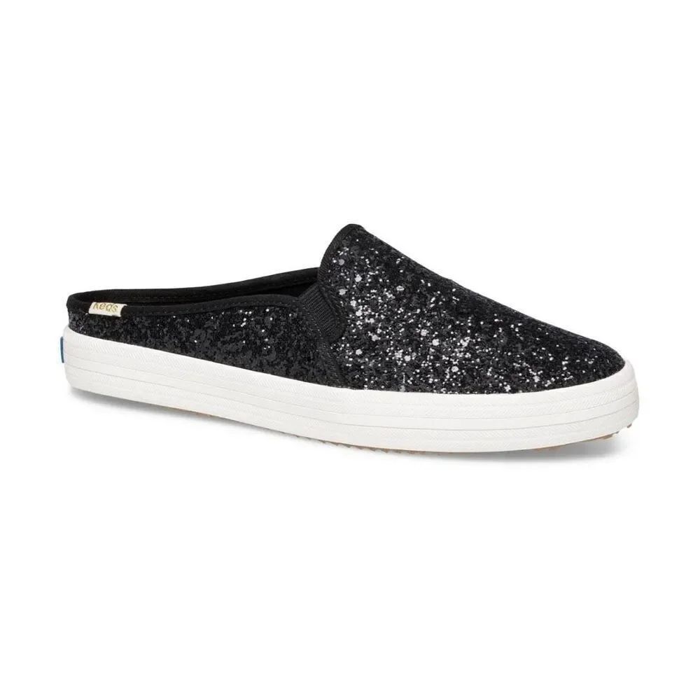 Kate Spade New York Keds Double Decker Mules sneakers glitter black size 8.5